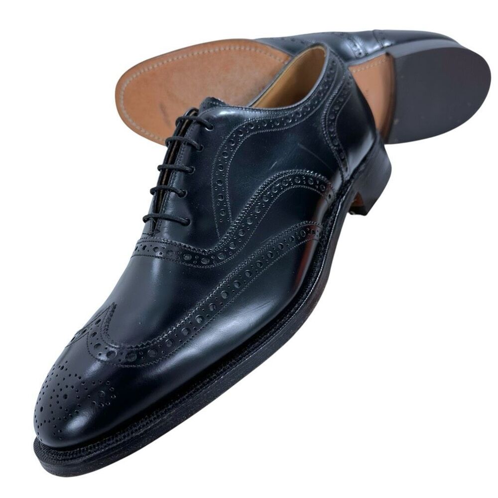 Johnston & Murphy Optima Black Leather Wing Tip Brogue Men's Size 10.5 - Picture 9 of 9